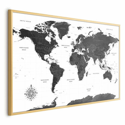 Poster - Monochromatic Map Artgeist