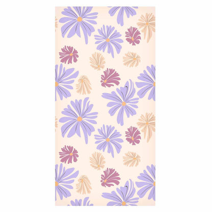 Tapete - Floating Flowers - Tiny - wind-borne flowers in three colors - on a light background