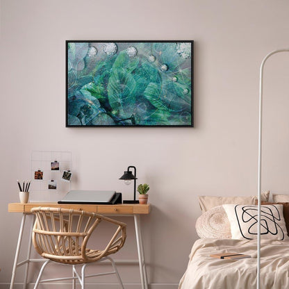 Leinwandbild - Turquoise Leaves (1 Part) Wide