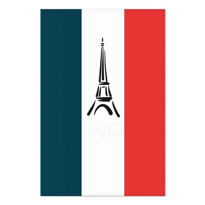 Leinwandbild - French Flag With Graphic Eiffel Tower
