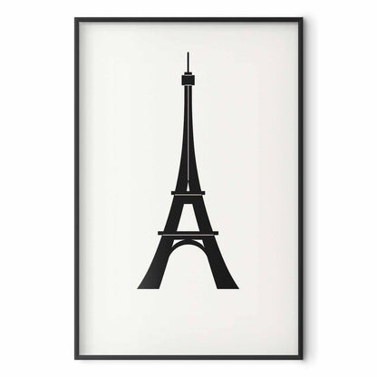Poster - Eiffel Tower Simple Black-and-White Graphic