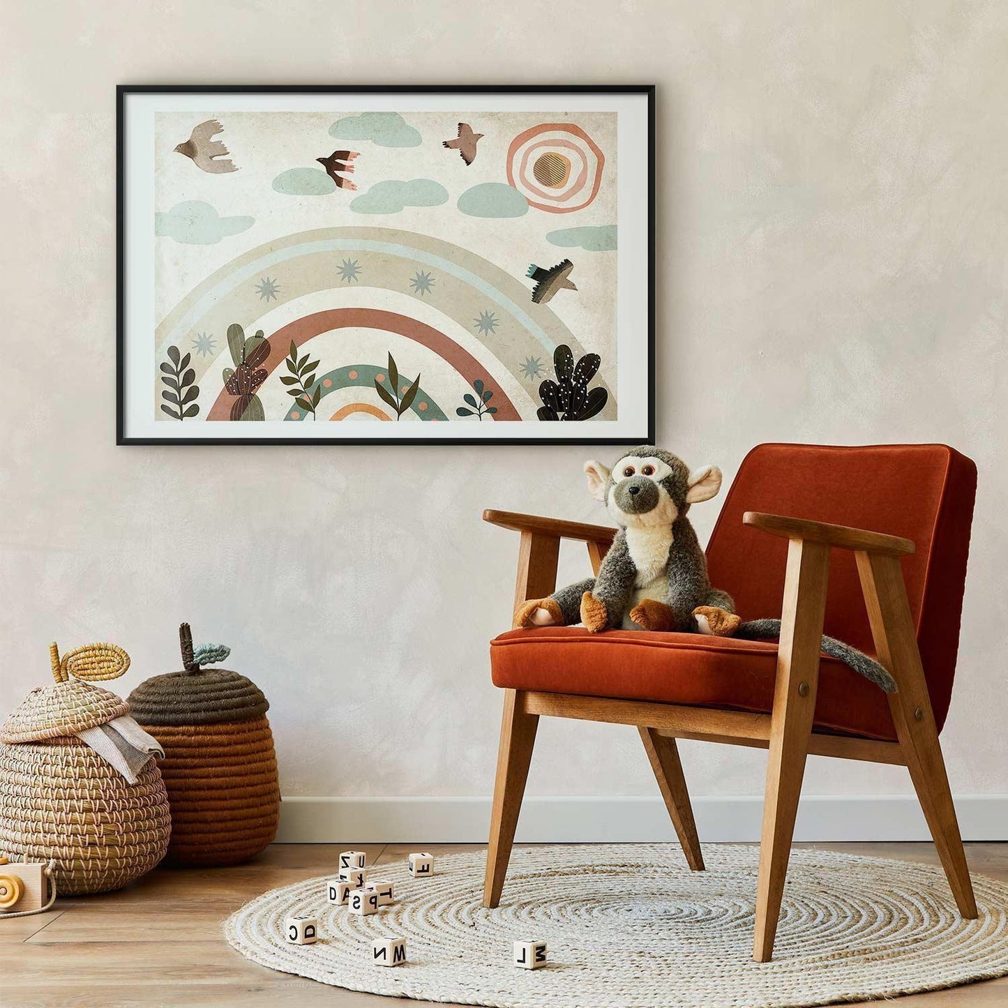 Poster - Rainbow and Birds Artgeist