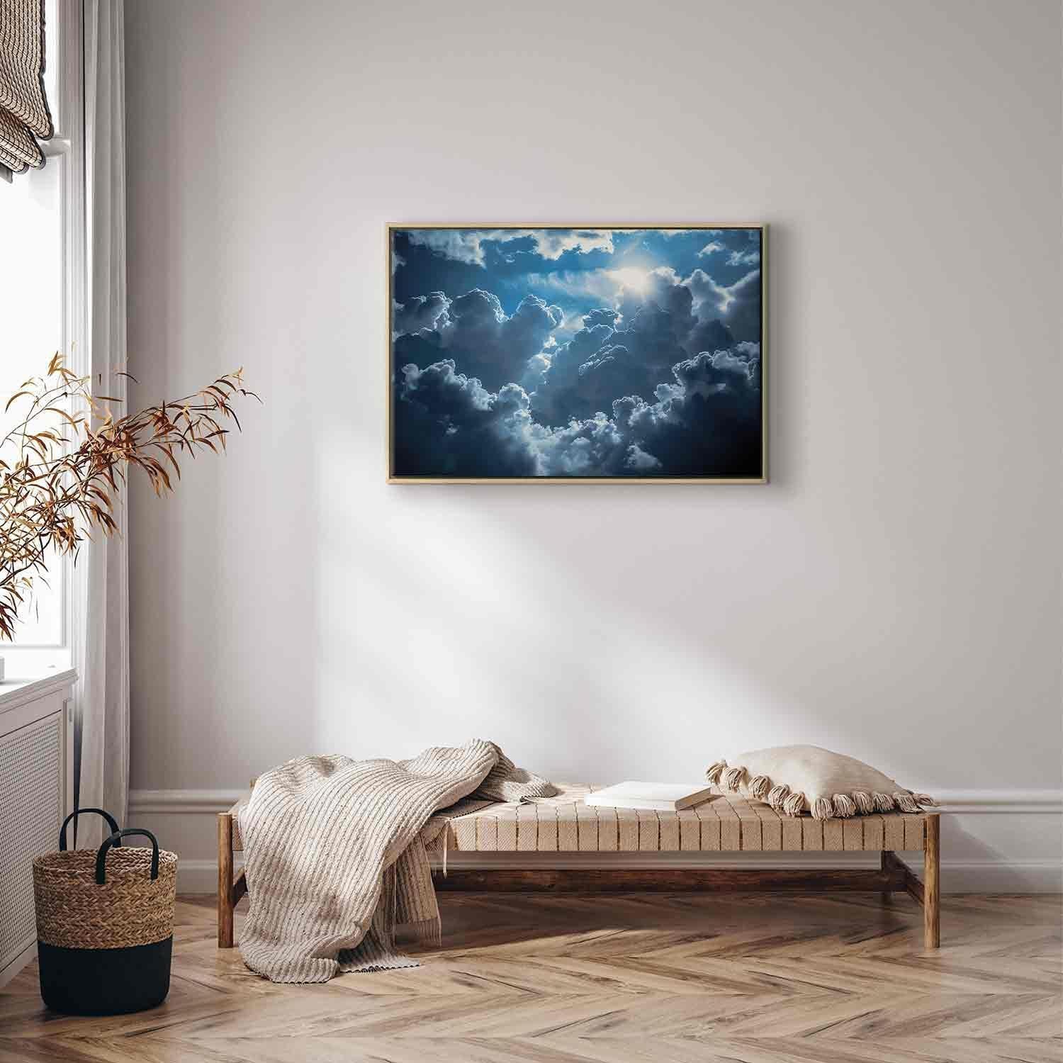 Leinwandbild - Animated Scenery: The Sun Battling with Clouds Artgeist