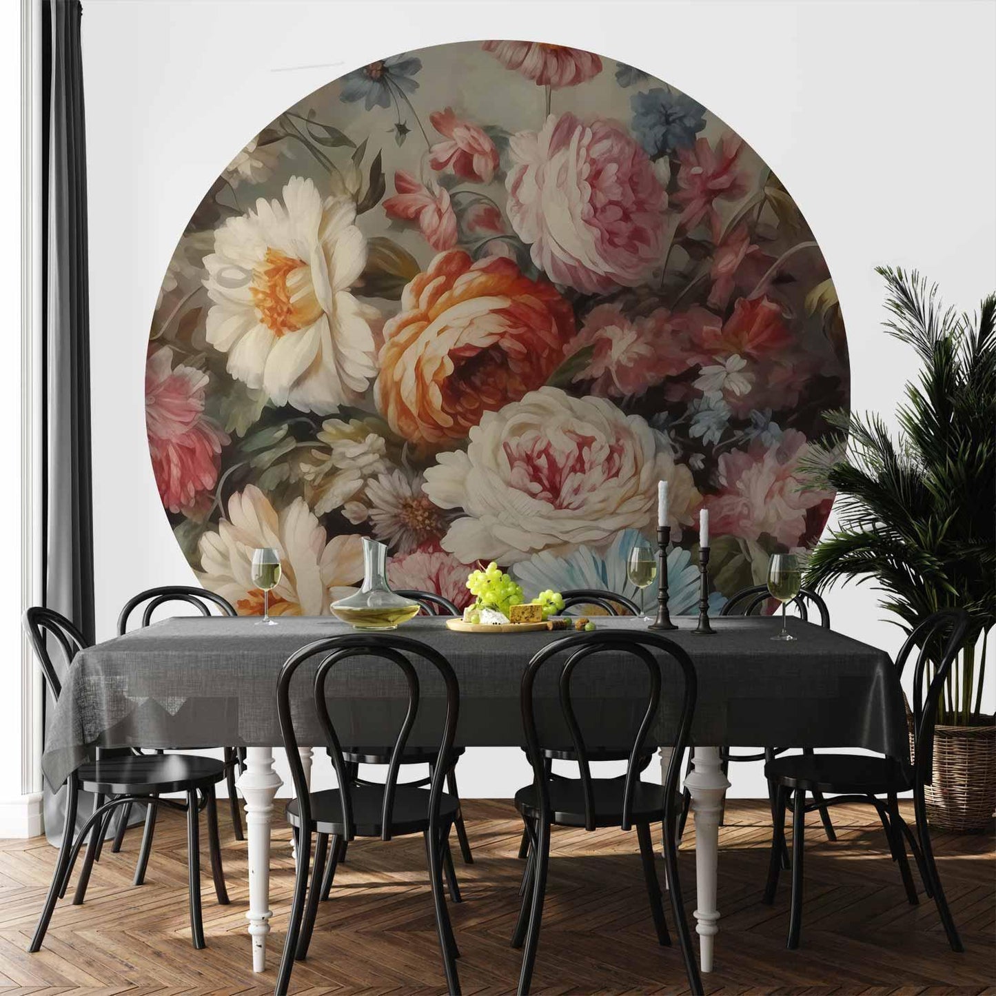 Runde Fototapete - The scent of garden flowers