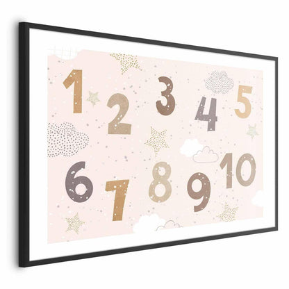 Poster - Numbers with Falling Snow Artgeist