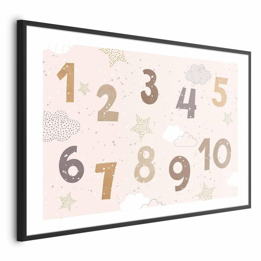 Poster - Numbers with Falling Snow Artgeist
