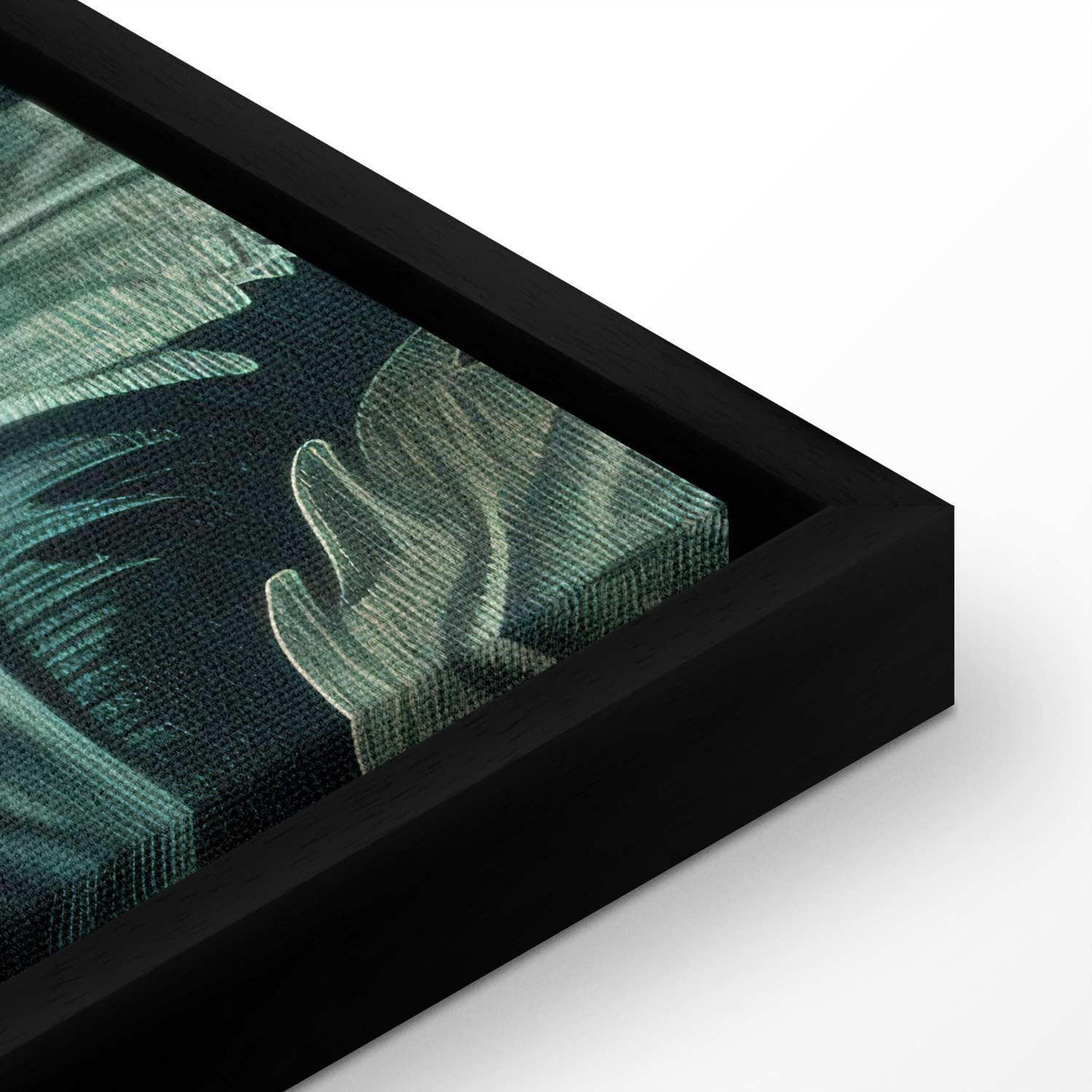 Leinwandbild - Dark Green Victorian Leaves: Botanical Carved Composition