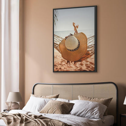 Leinwandbild - Hammock on the Beach (1 Part) Vertical