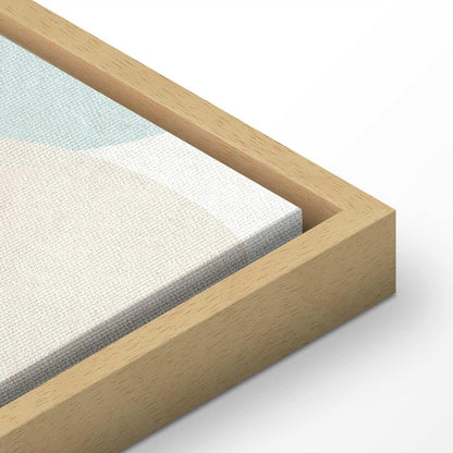 Leinwandbild - Cloudy Night Sky - Moons in Brown and Beige Hues Among Clouds and Numerous Little Stars on a Light Background