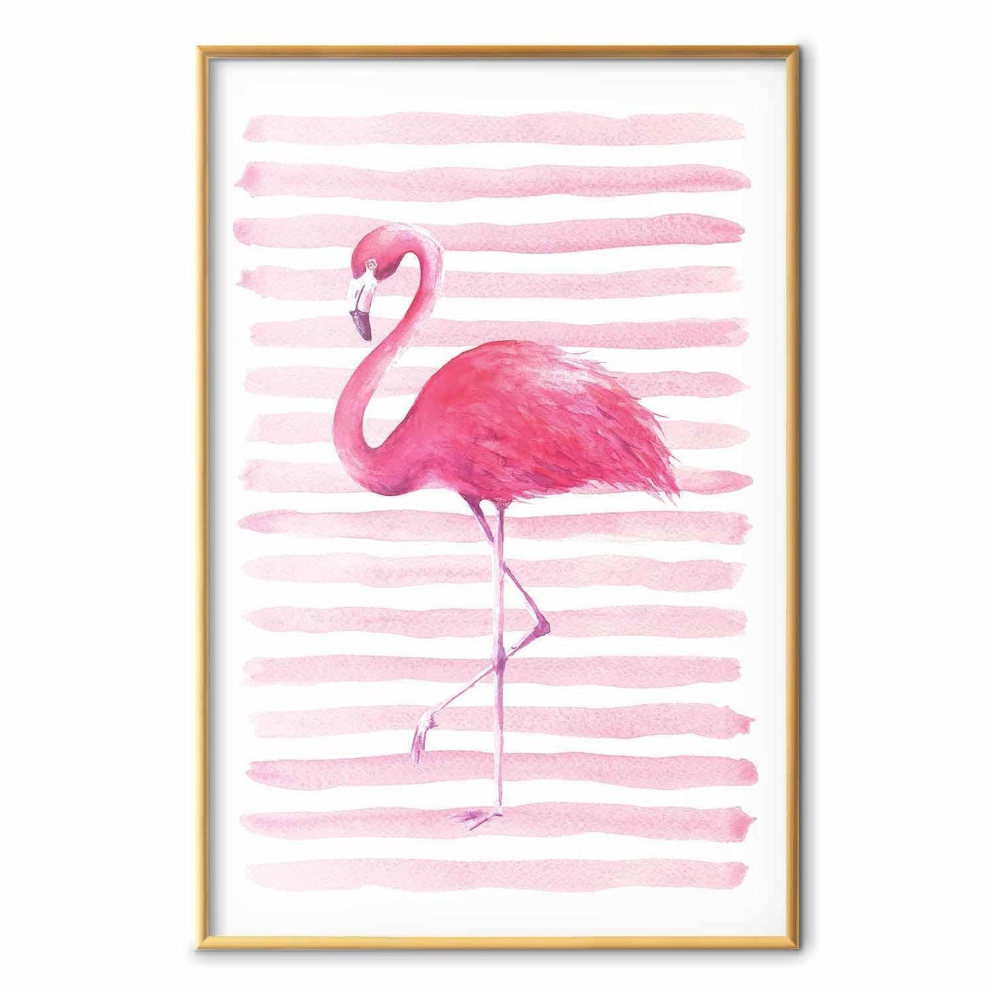 Poster - Flamingo and Stripes