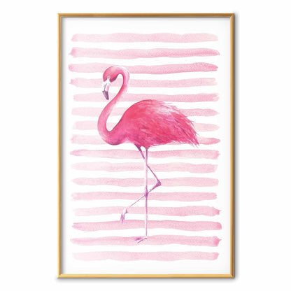 Poster - Flamingo and Stripes