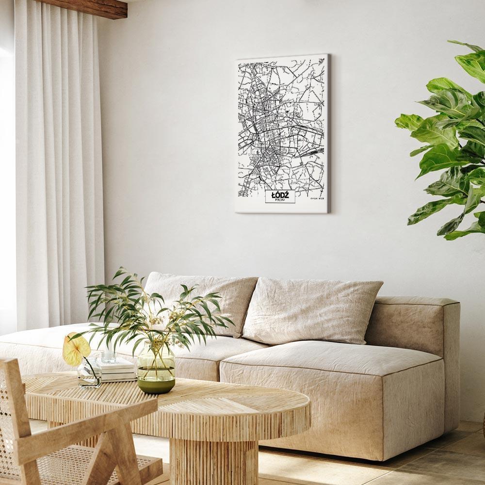 Leinwandbild - City Plan: Lodz (1 Part) Vertical