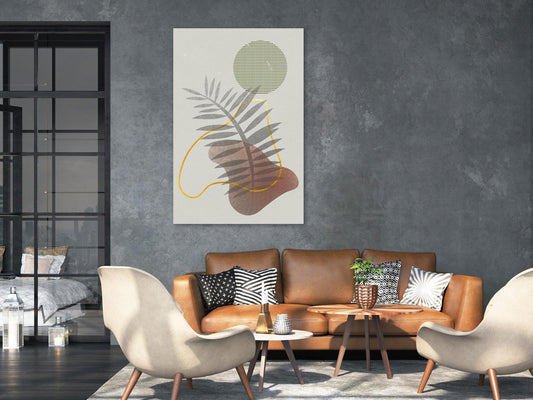 Moderne Wanddekoration mit Palmenmotiv im Hochformat


