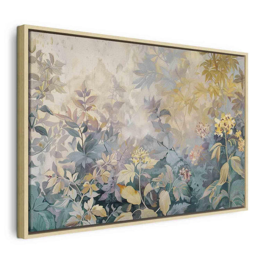 Leinwandbild - Tapestry Pattern with a Meadow and Flowers Kilim with a Spring Motif Artgeist