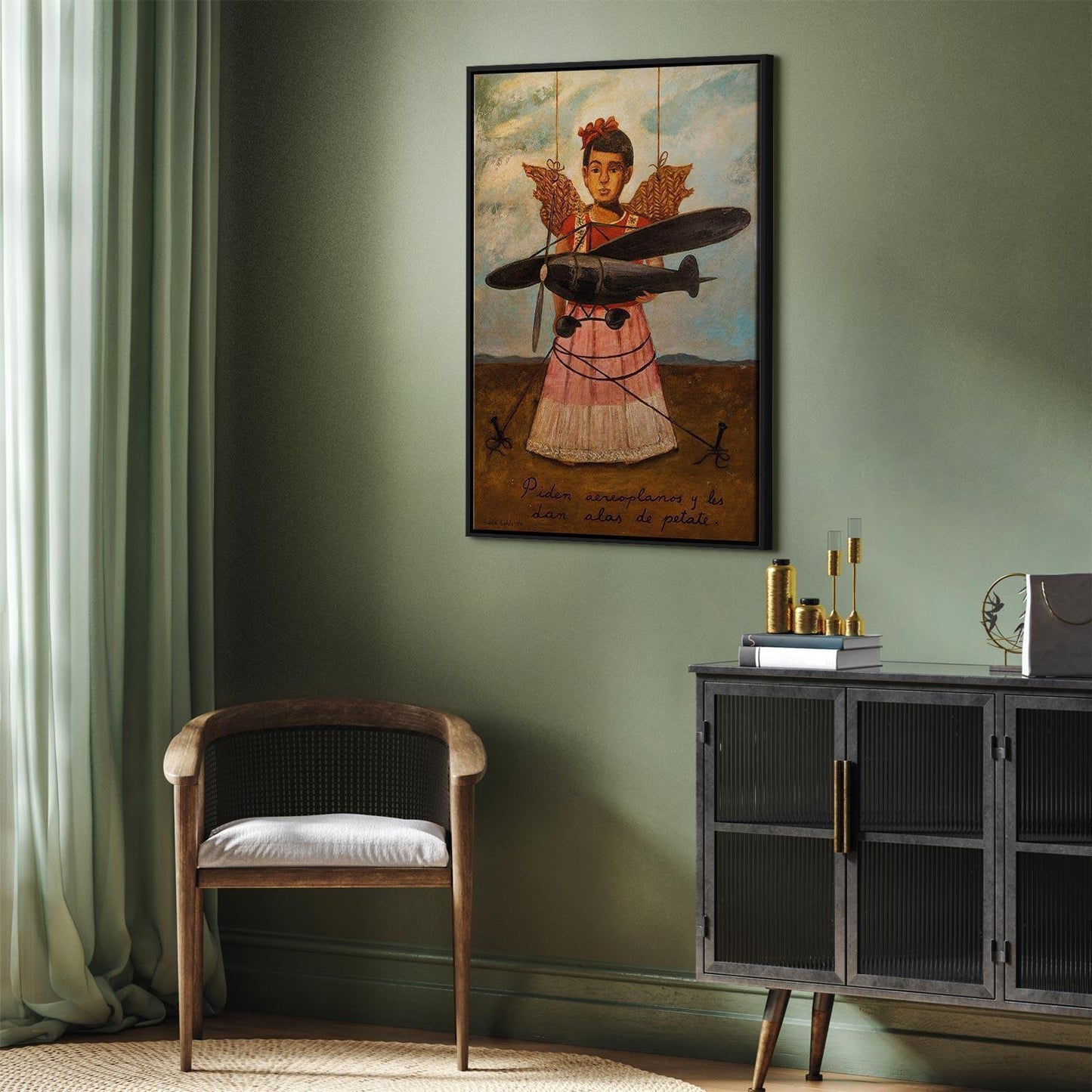 Leinwandbild - Frida Kahlo – They Asked for Planes and Got Straw Wings