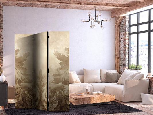 Paravent - Carved Baroque Ornaments - Rich Composition in Sepia Colors Artgeist