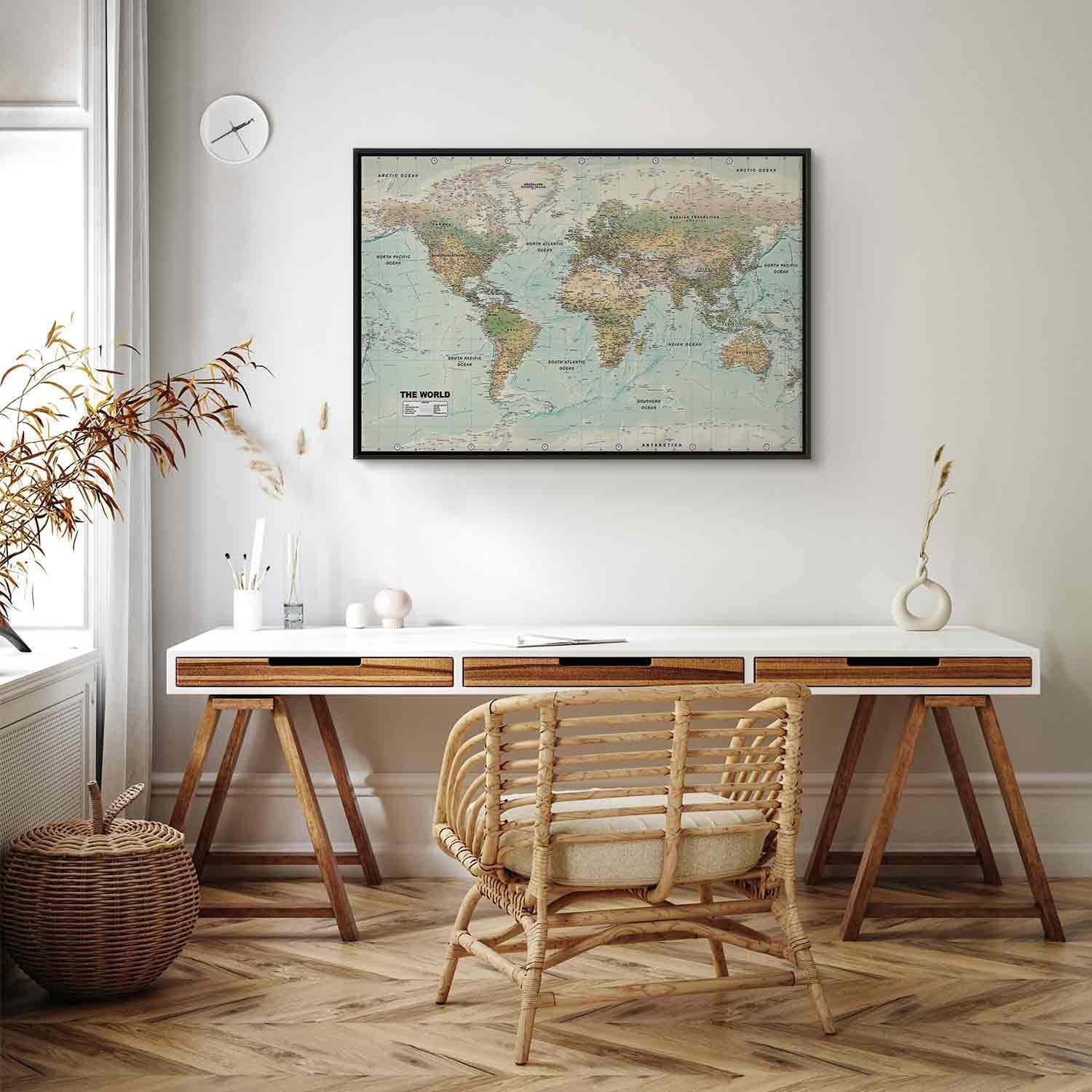 Leinwandbild - World Map: Beautiful World Artgeist