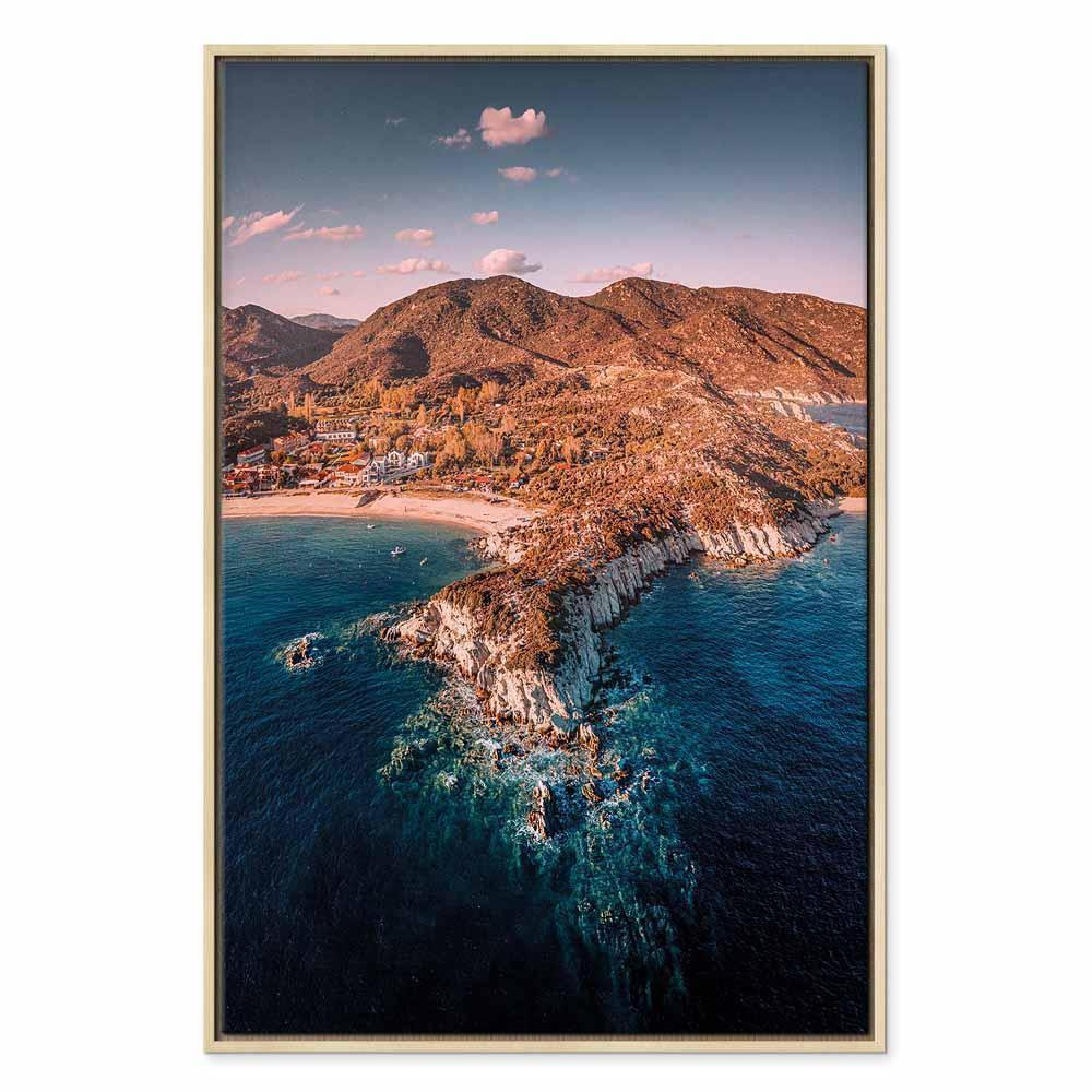 Leinwandbild - Cliff in Kalamitsi (1 Part) Vertical