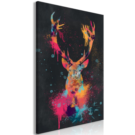 Leinwandbild - Spectacular Deer (1 Part) Vertical Artgeist