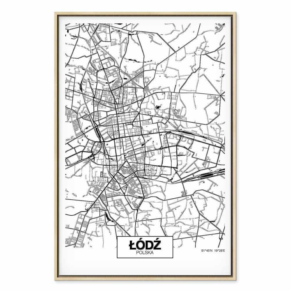 Leinwandbild - City Plan: Lodz (1 Part) Vertical