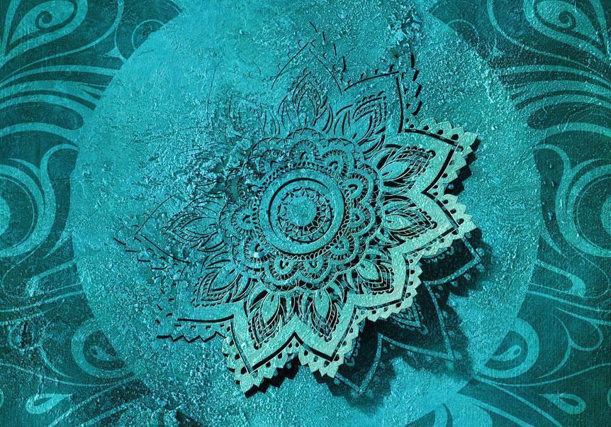Fototapete „Azure Flower“ – Elegante Blume in Azurblau