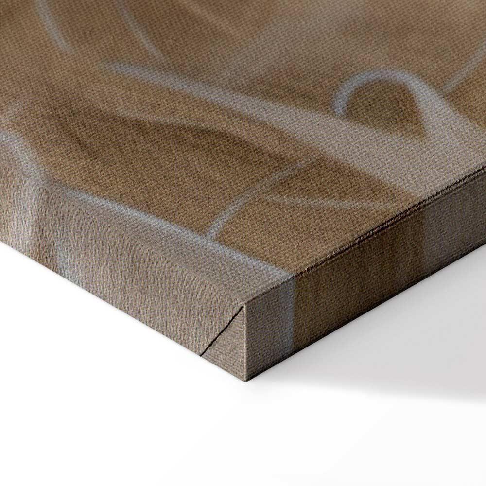 Leinwandbild - Floral Ornaments Carved in Delicate Sepia and Brown Shades