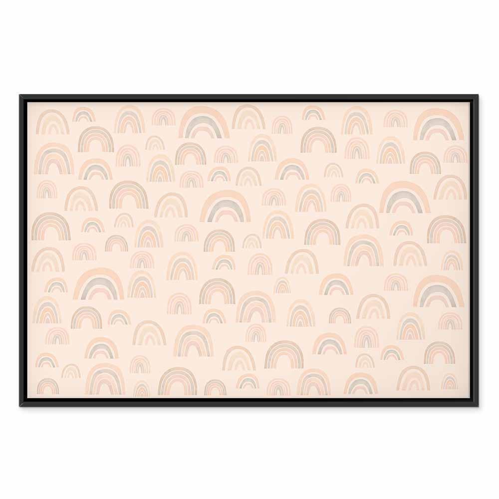 Leinwandbild - August Sky - Various Sizes of Rainbows in Calm Colors