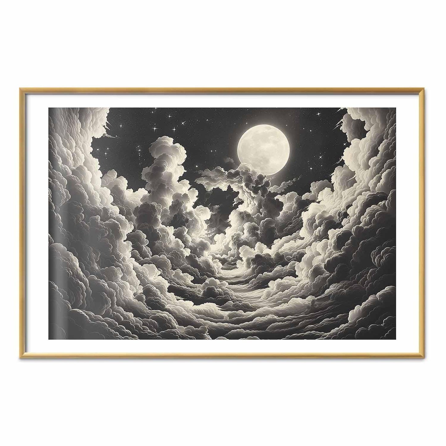 Poster - Moon and Stars Singing Among the Great Clouds