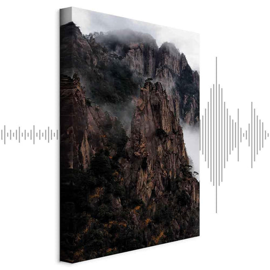 Leinwandbild - Heart of Mountain Landscape (1-part) - Clouds Amid Rocks