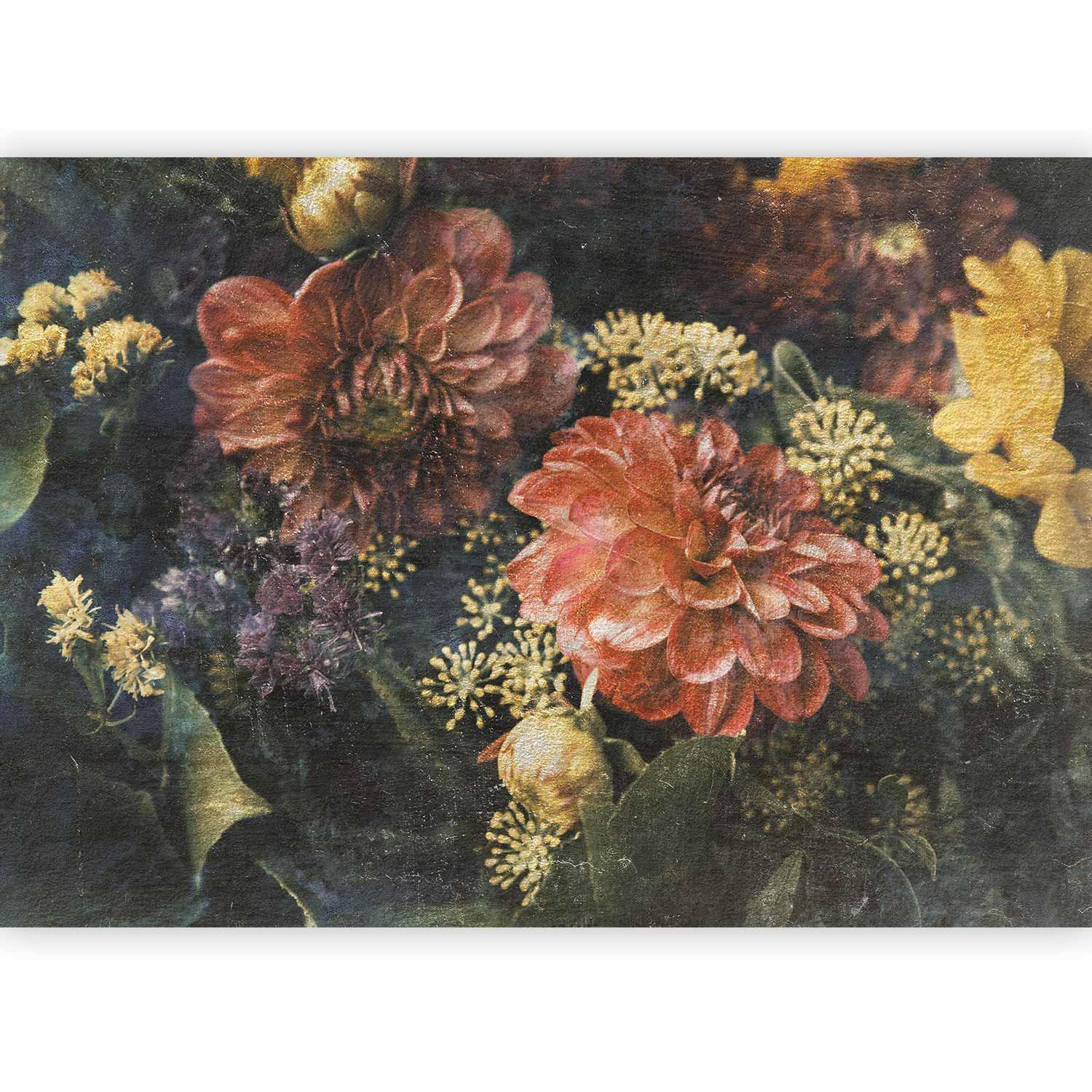 Fototapete - Retro Flowers - First Variant Artgeist
