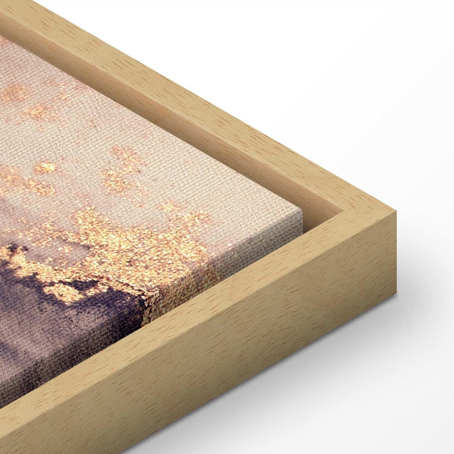 Leinwandbild - Watercolour abstraction - powder pink marble with gold accents