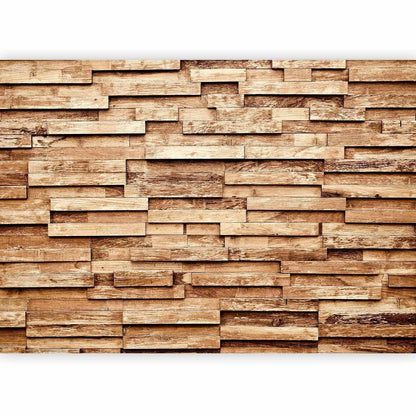 Fototapete Palisade – Elegantes Linienmuster in Naturtönen