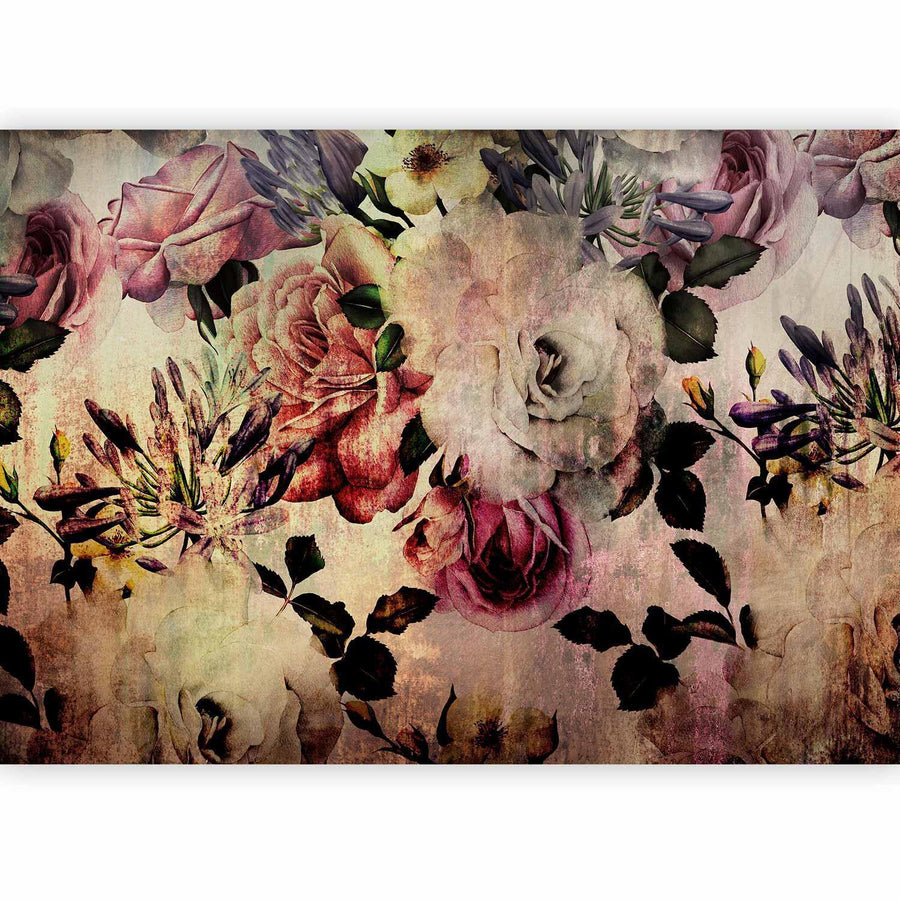 Fototapete – Nostalgische Blumen im Vintage-Stil