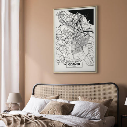 Leinwandbild - City Plan: Gdansk (1 Part) Vertical