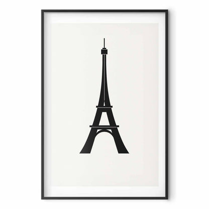 Poster - Eiffel Tower Simple Black-and-White Graphic