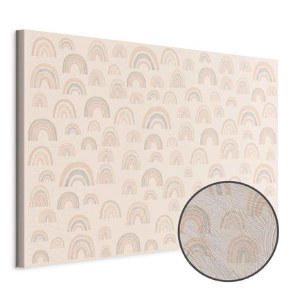 Leinwandbild - August Sky - Various Sizes of Rainbows in Calm Colors