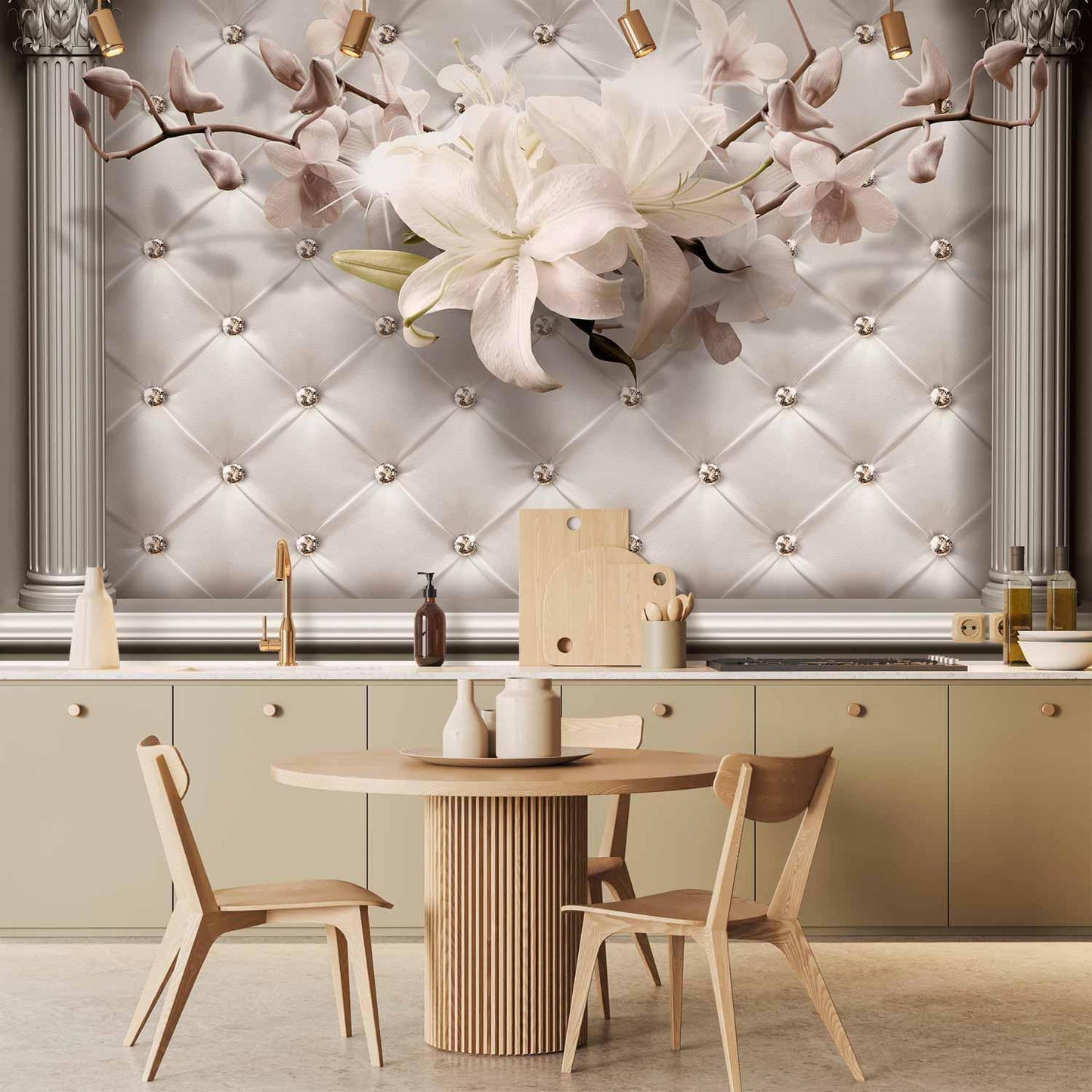 Fototapete Königliche Eleganz - Luxuriöse Wandtapete mit floralen Ornamenten