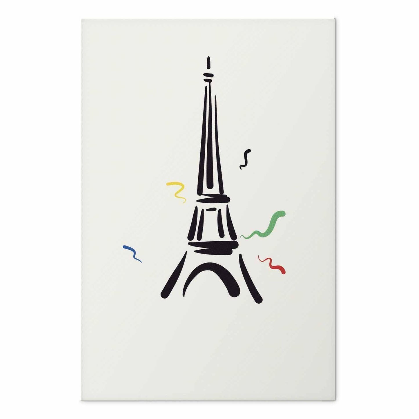 Poster - Black Illustration of the Eiffel Tower on a Light Background