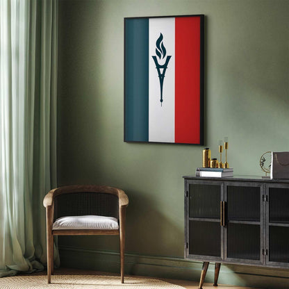 Poster - French Flag with a Torch
