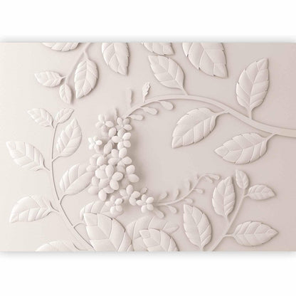 Fototapete „Paper Flowers Cream“ – Sanfte Blüten in eleganter Papieroptik