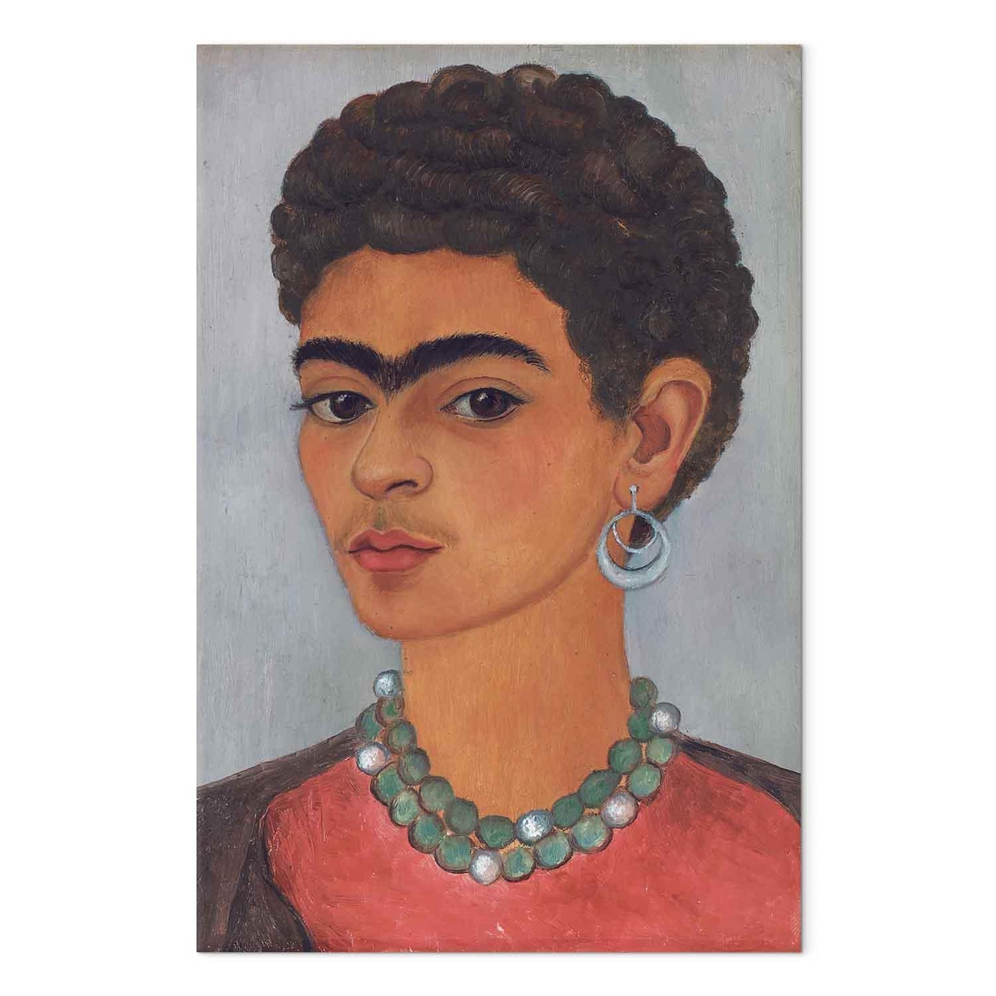 Leinwandbild - Frida Kahlo – Self-Portrait with Curly Hair