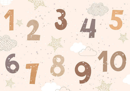 Fototapete - Numbers Among Snowflakes Artgeist