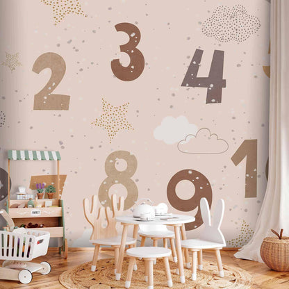 Fototapete - Numbers Among Snowflakes Artgeist