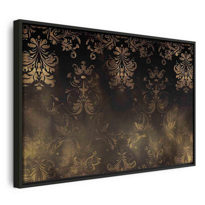 Leinwandbild - Baroque Ornaments in Patinated Gold and Browns: Retro Motif Artgeist