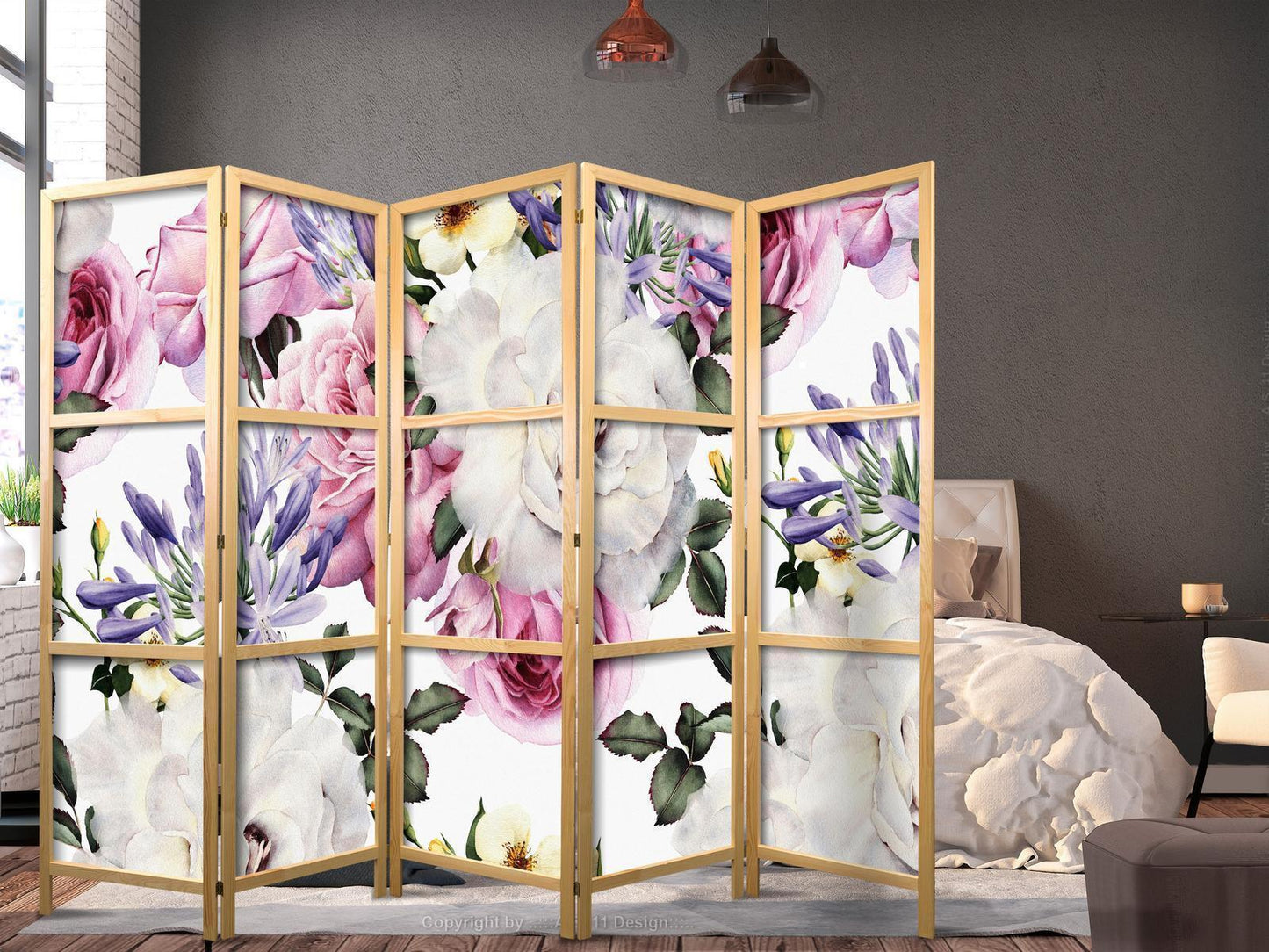 Japanischer Paravent - Floral Glade II Artgeist