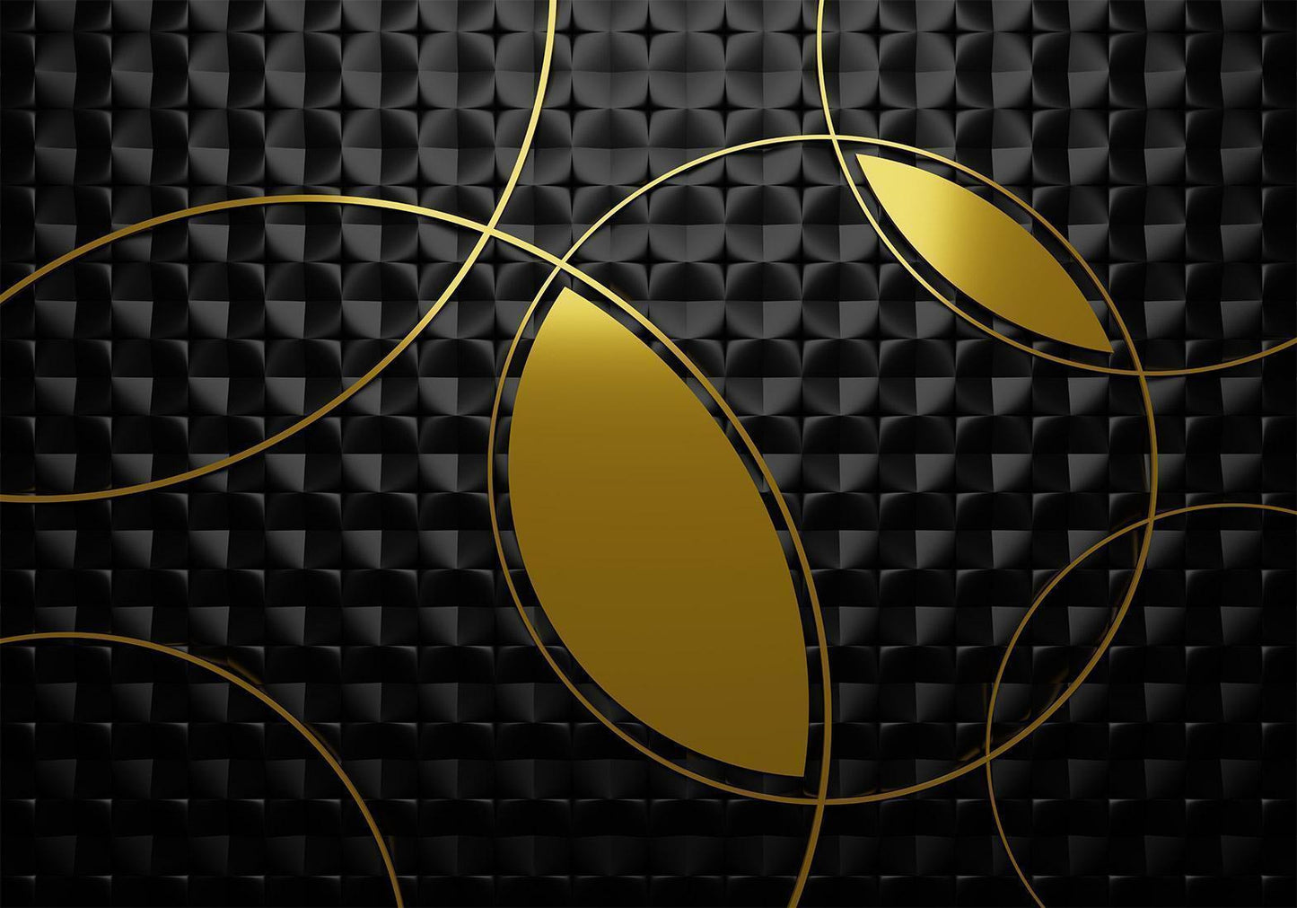 Fototapete „Vergoldete Zonen“ – Eleganz in Gold und Schwarz sawelt.eu