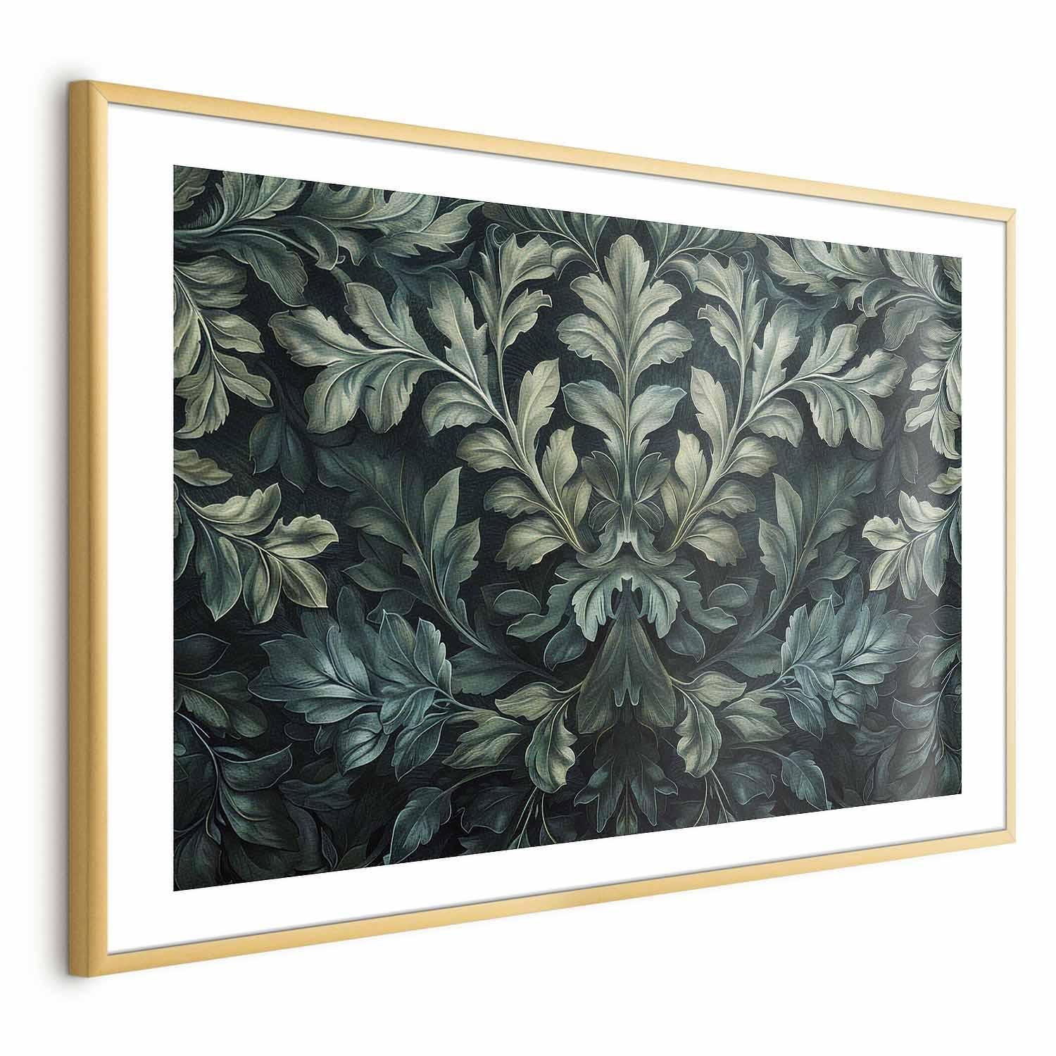 Poster - Victorian Leaves in Dark Greens Artgeist