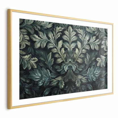 Poster - Victorian Leaves in Dark Greens Artgeist