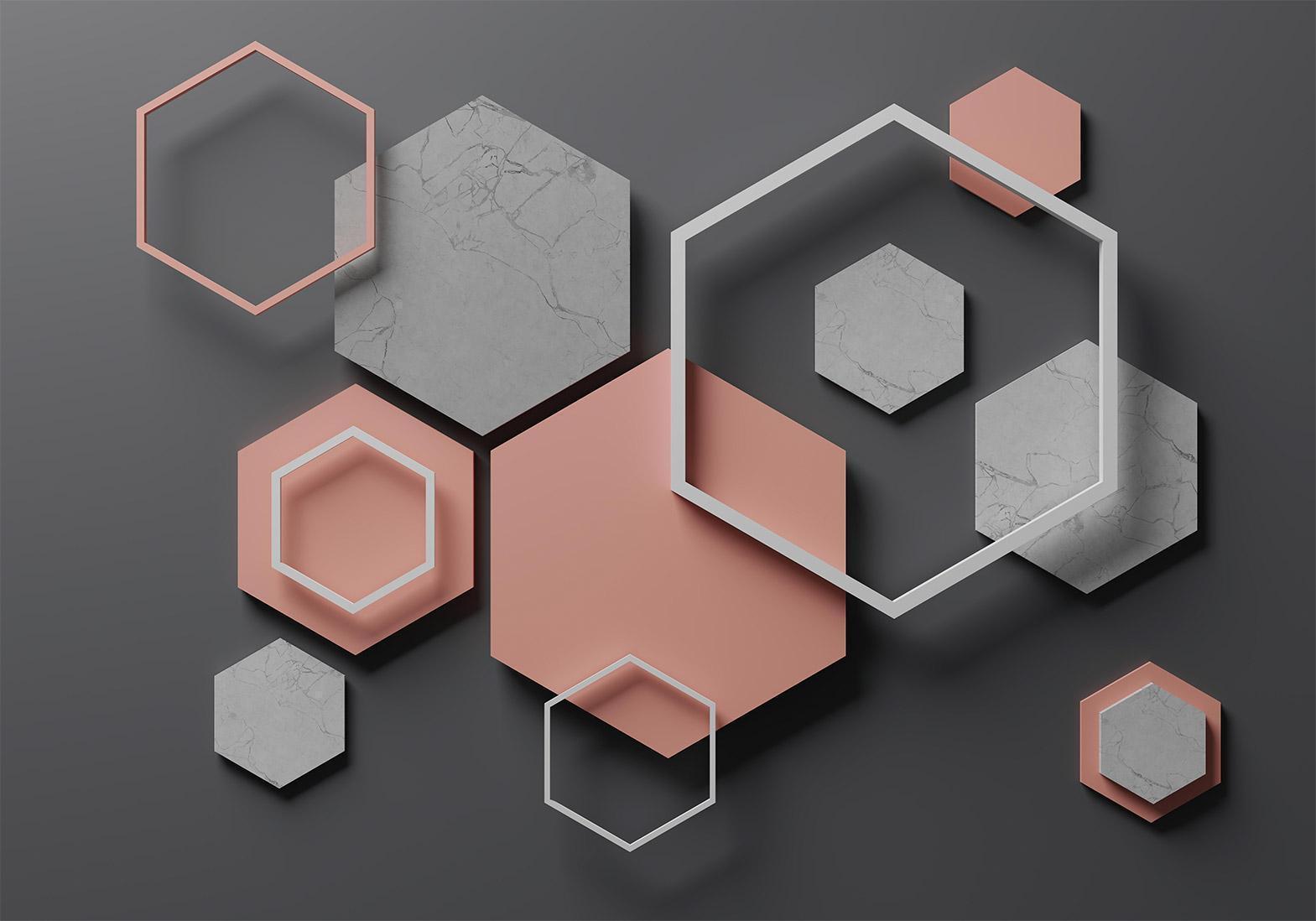 Fototapete - Hexagon Plan Artgeist