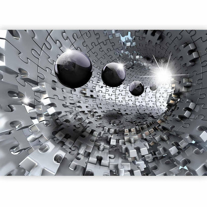 Fototapete „Puzzle Tunnel“ – Räumliche Tiefe durch optische Illusion